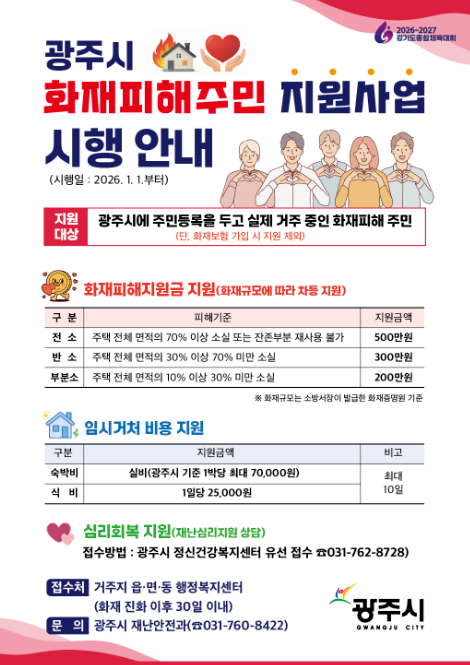 광주시, 화재피해 지원제도 본격 시행…최대 500만 원 지원.png