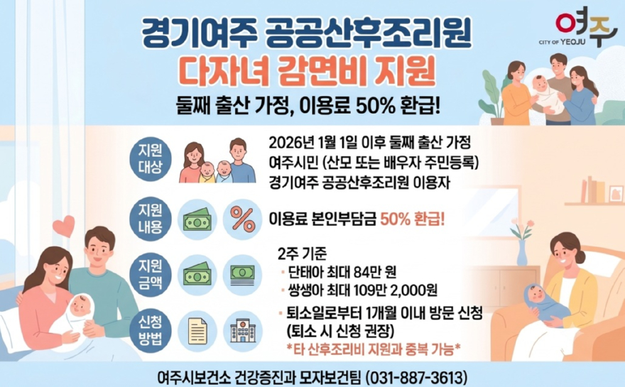 01-여주 공공산후조리원, 둘째 출산 여주 시민 이용료 50% 감면 지원.jpg