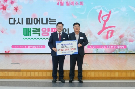 양평군, NH농협은행 양평군지부로부터 제휴카드 적립기금 전달받아