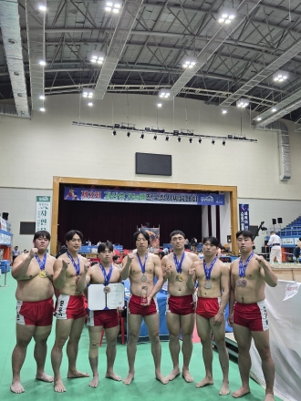 광주시청 씨름팀, 괴산유기농배 전국장사씨름대회 금메달 2개 획득…단체전 준우승