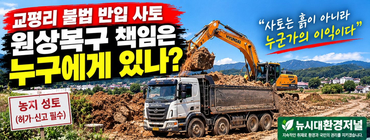 교평리 불법 반입 사토, 원상복구 책임은 누구에게 있나?